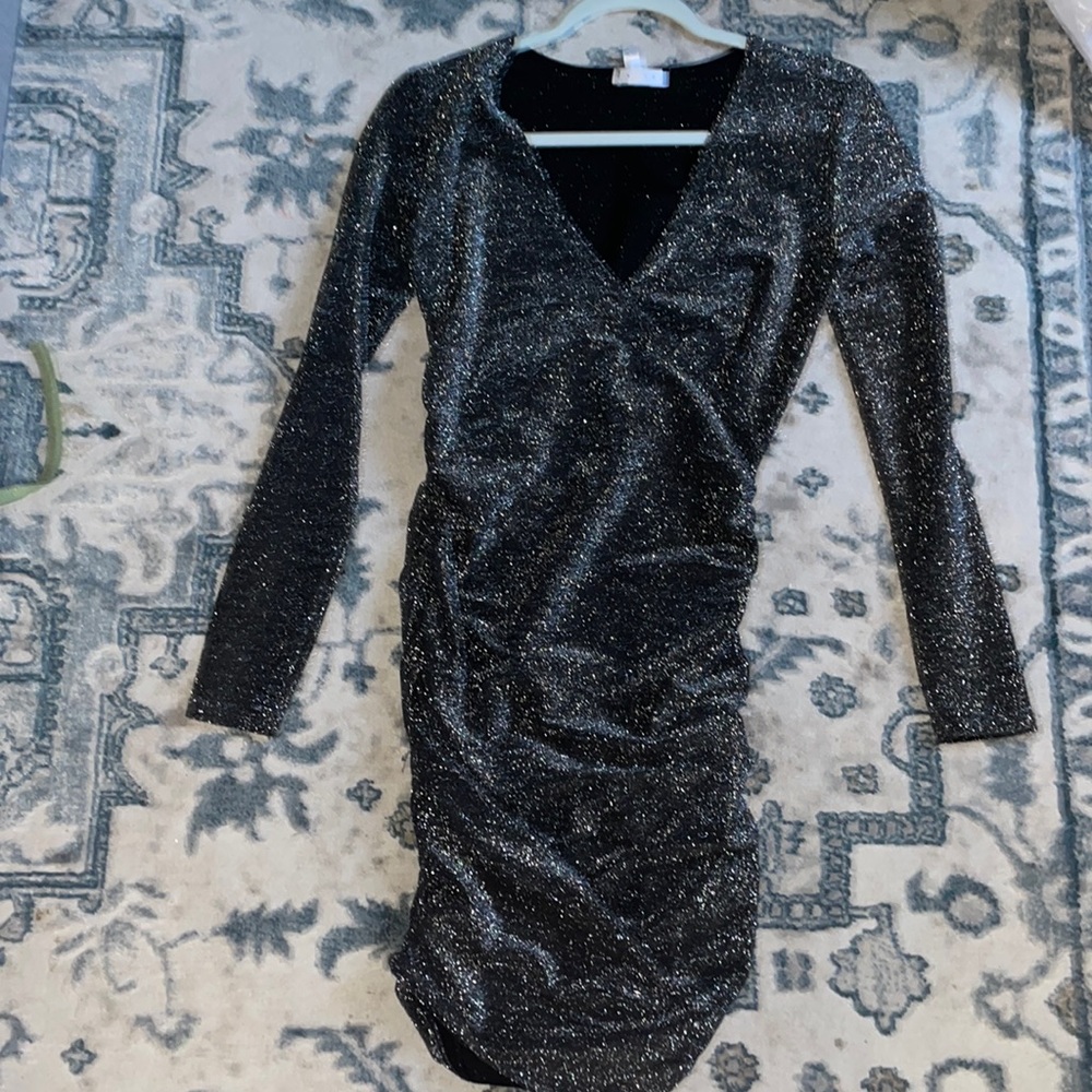 Sparkly Silver Mini Dress